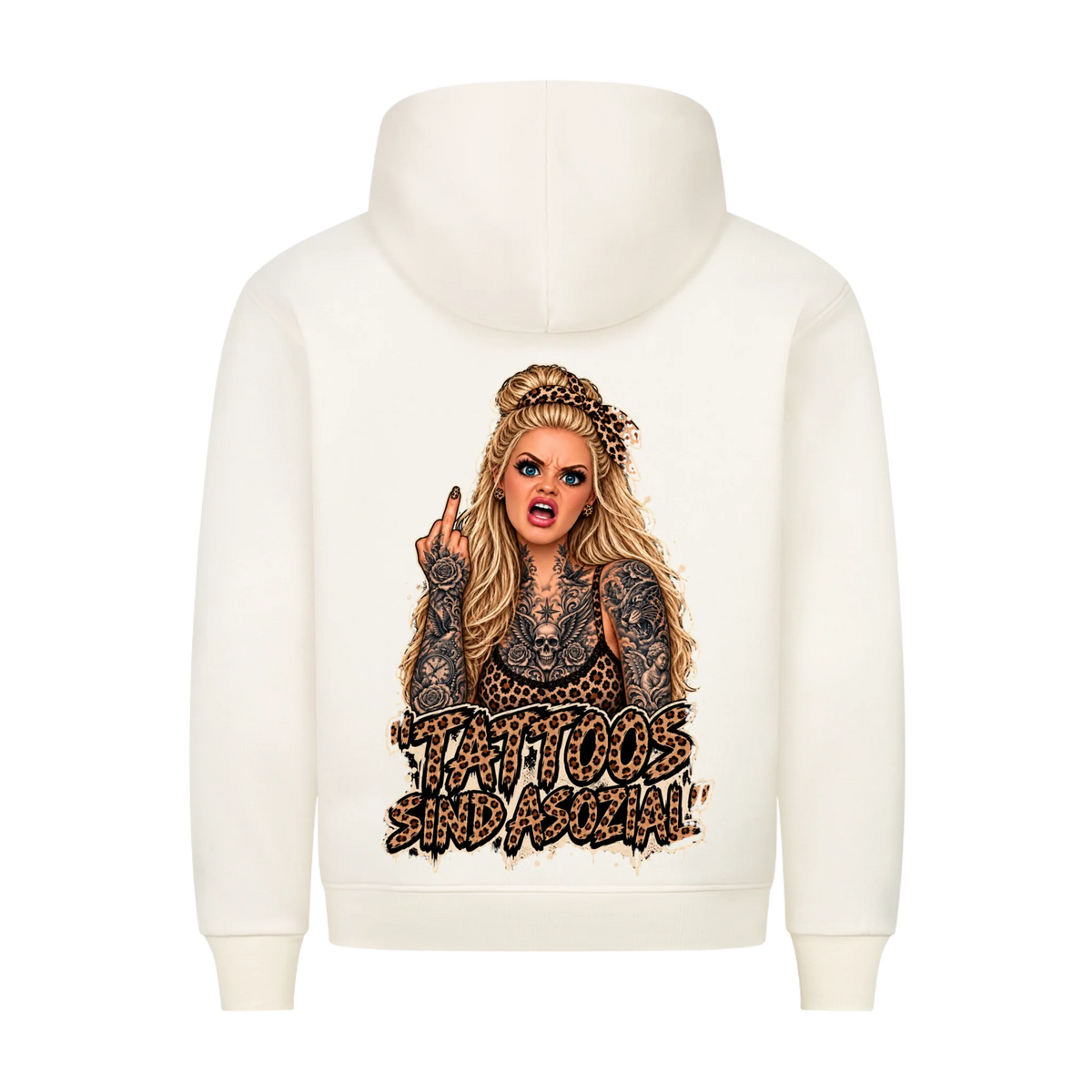 Asozial (LEO-Edition) - Backprint Hoodie (personalisierbar) Customizer Tattoo Fashion von inked-mafia.de. Dieses Teil gehört in jeden Kleiderschrank eines inked-rebels! Finde ideale Geschenke für Tätowierte, Tattoofans oder Tätowierer.
