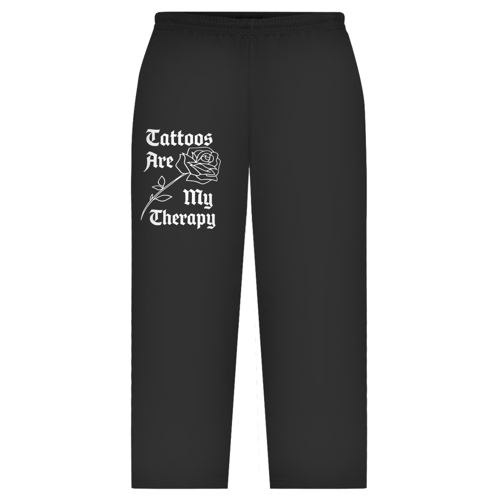 Therapy - Oversized Sweatpants Clothes Schwarz S Tattoo Fashion von inked-mafia.de. Dieses Teil gehört in jeden Kleiderschrank eines inked-rebels! Finde ideale Geschenke für Tätowierte, Tattoofans oder Tätowierer.