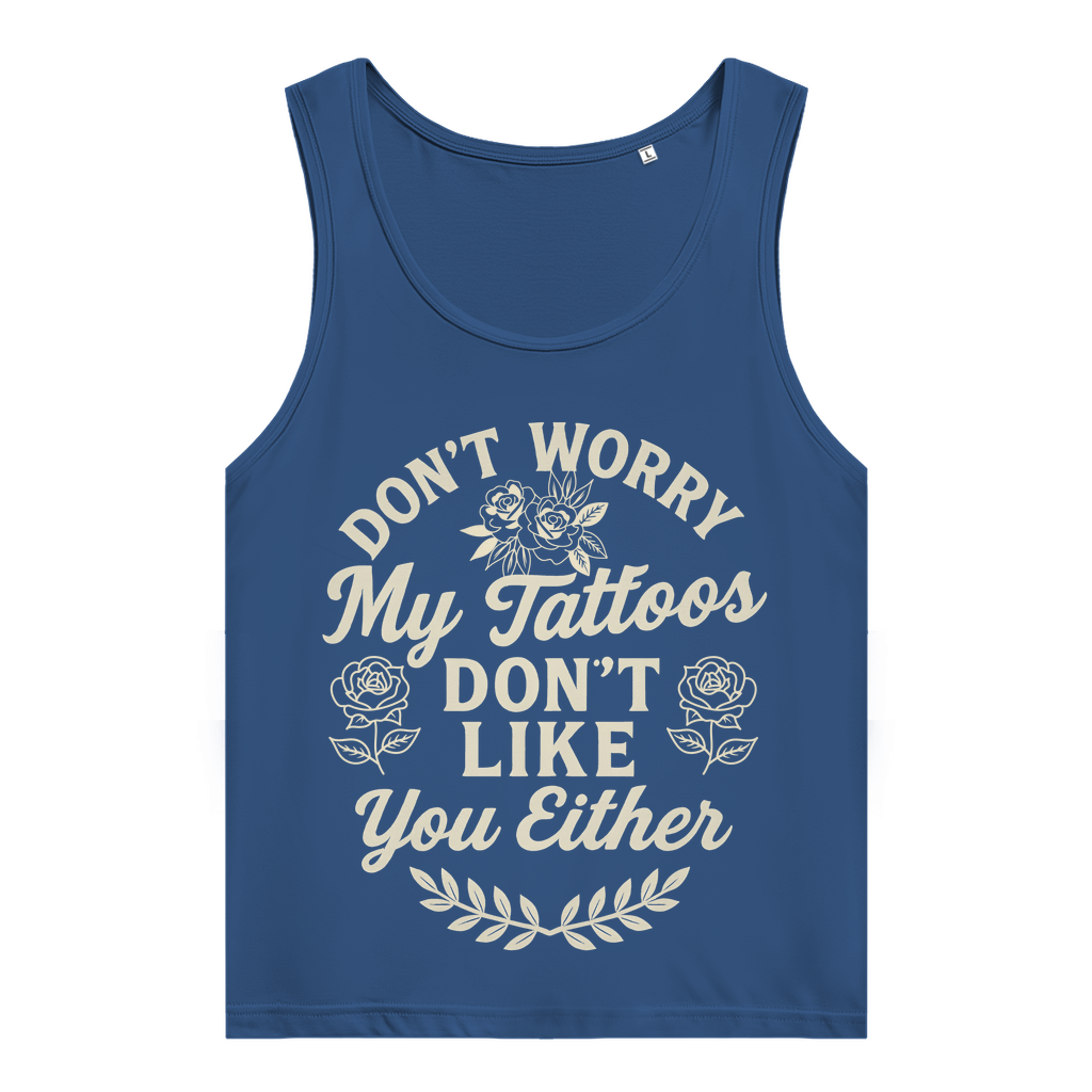 Don't worry - Damen Tank Top Clothes Navy Blue XS Tattoo Fashion von inked-mafia.de. Dieses Teil gehört in jeden Kleiderschrank eines inked-rebels! Finde ideale Geschenke für Tätowierte, Tattoofans oder Tätowierer.