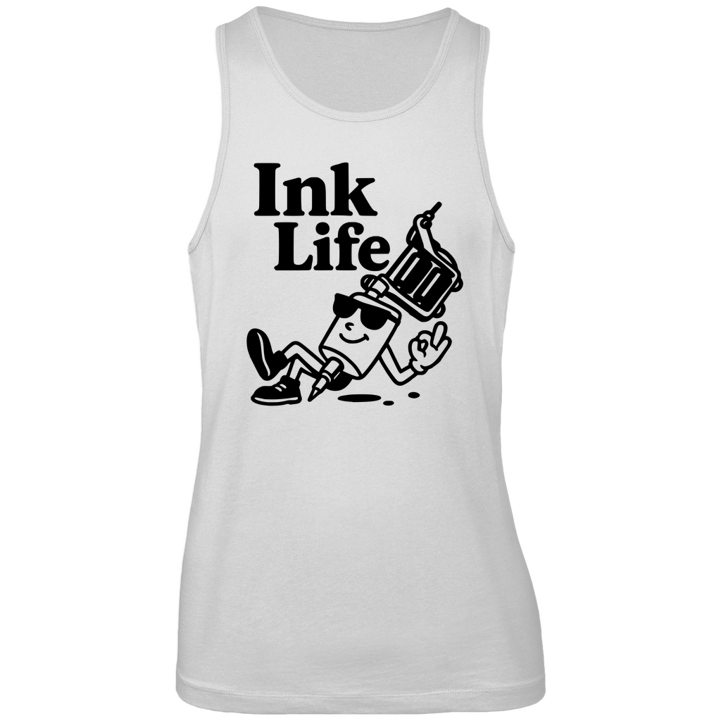 Ink Life - Herren Tank Top Clothes Weiß S Tattoo Fashion von inked-mafia.de. Dieses Teil gehört in jeden Kleiderschrank eines inked-rebels! Finde ideale Geschenke für Tätowierte, Tattoofans oder Tätowierer.