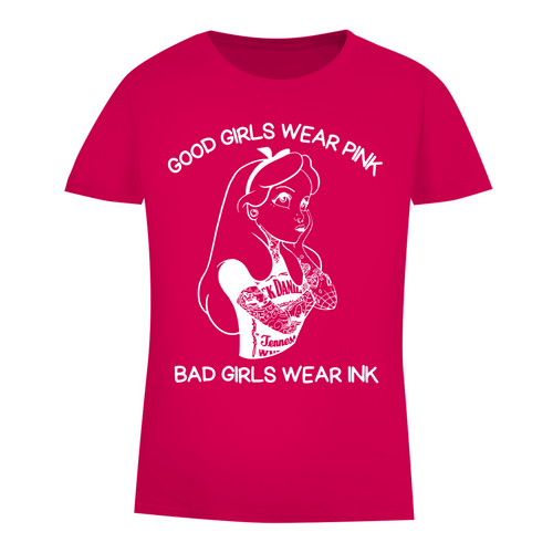 Bad Girls - Damen Shirt Clothes Pink XS Tattoo Fashion von inked-mafia.de. Dieses Teil gehört in jeden Kleiderschrank eines inked-rebels! Finde ideale Geschenke für Tätowierte, Tattoofans oder Tätowierer.