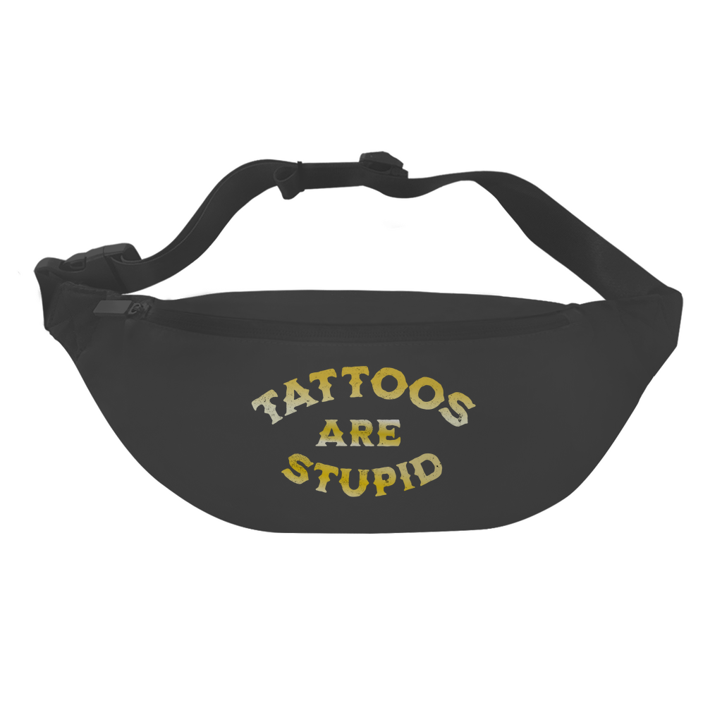 Tattoos are stupid - Bauchtasche Accessories Schwarz Tattoo Fashion von inked-mafia.de. Dieses Teil gehört in jeden Kleiderschrank eines inked-rebels! Finde ideale Geschenke für Tätowierte, Tattoofans oder Tätowierer.