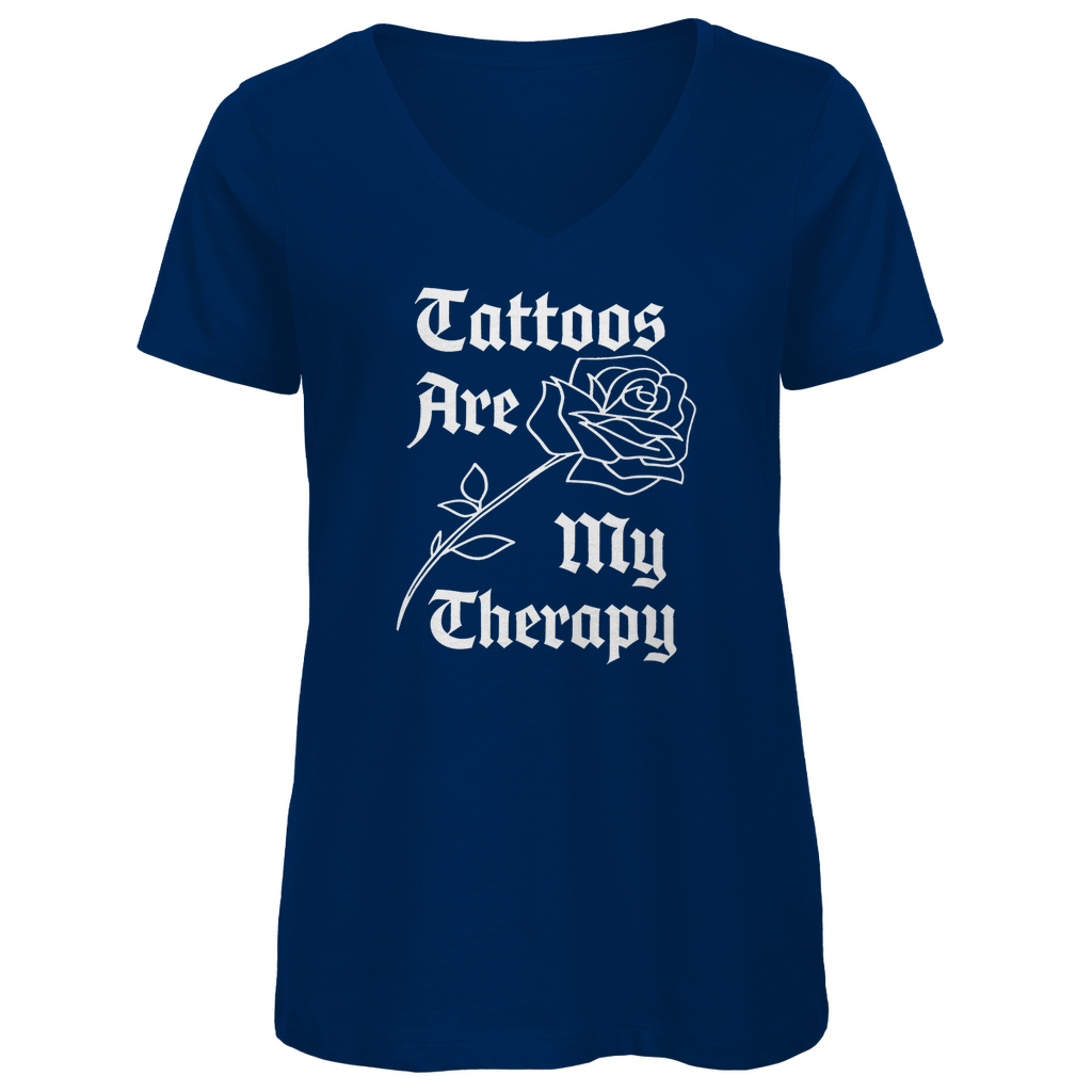 Therapy - Damen Shirt Clothes  Navy Blue XS  Tattoo Fashion von inked-mafia.de. Dieses Teil gehört in jeden Kleiderschrank eines inked-rebels! Finde ideale Geschenke für Tätowierte, Tattoofans oder Tätowierer.