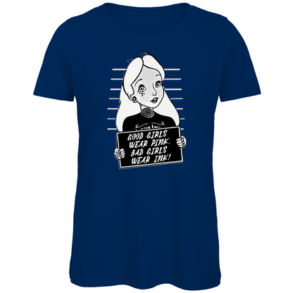 Bad Girls - Damen Shirt Clothes  Navy Blue XS  Tattoo Fashion von inked-mafia.de. Dieses Teil gehört in jeden Kleiderschrank eines inked-rebels! Finde ideale Geschenke für Tätowierte, Tattoofans oder Tätowierer.