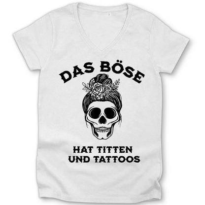 Das Böse - Damen Shirt Clothes  Weiß XS  Tattoo Fashion von inked-mafia.de. Dieses Teil gehört in jeden Kleiderschrank eines inked-rebels! Finde ideale Geschenke für Tätowierte, Tattoofans oder Tätowierer.