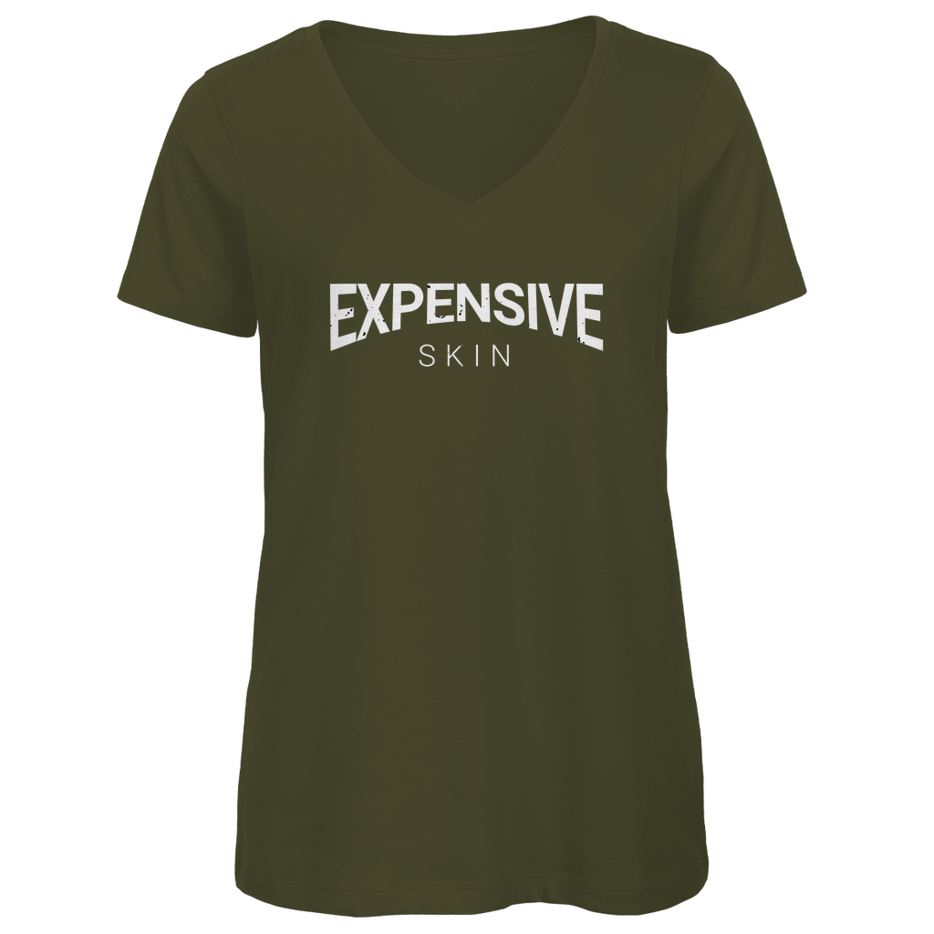 Expensive Skin - Damen Shirt Clothes Khaki XS Tattoo Fashion von inked-mafia.de. Dieses Teil gehört in jeden Kleiderschrank eines inked-rebels! Finde ideale Geschenke für Tätowierte, Tattoofans oder Tätowierer.