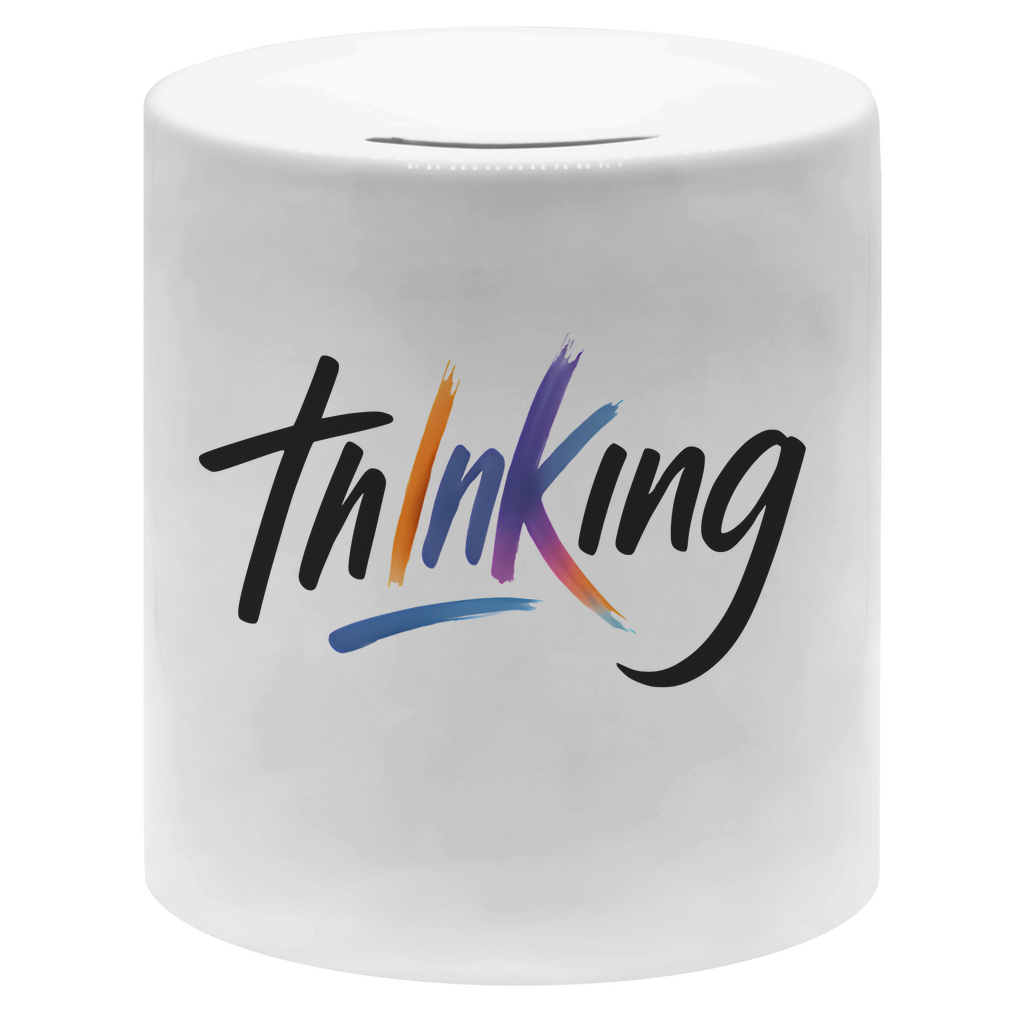 thinking - Spardose Home & Living Weiß One size Tattoo Fashion von inked-mafia.de. Dieses Teil gehört in jeden Kleiderschrank eines inked-rebels! Finde ideale Geschenke für Tätowierte, Tattoofans oder Tätowierer.