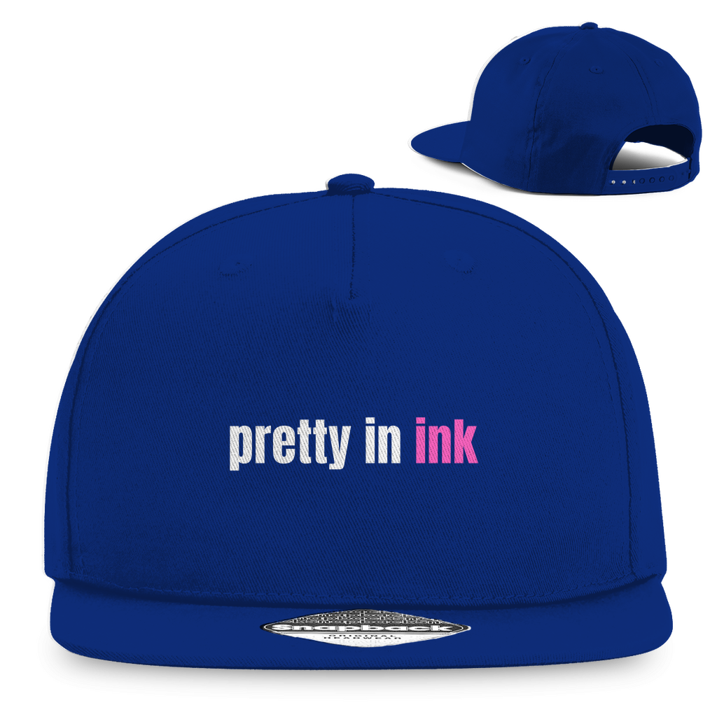 Pretty in ink - Snapback Cap Accessories  Bright Royal   Tattoo Fashion von inked-mafia.de. Dieses Teil gehört in jeden Kleiderschrank eines inked-rebels! Finde ideale Geschenke für Tätowierte, Tattoofans oder Tätowierer.