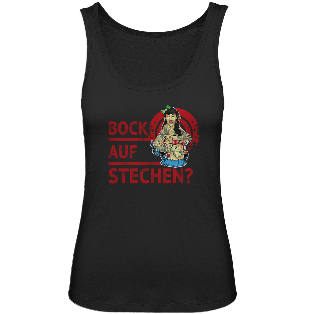 Bock auf Stechen - Damen Tank Top Clothes  Schwarz XS  Tattoo Fashion von inked-mafia.de. Dieses Teil gehört in jeden Kleiderschrank eines inked-rebels! Finde ideale Geschenke für Tätowierte, Tattoofans oder Tätowierer.