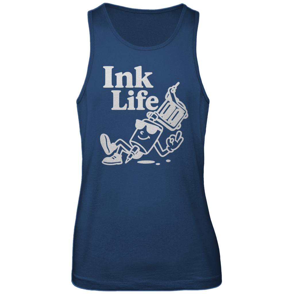 Ink Life - Herren Tank Top Clothes Navy Blue S Tattoo Fashion von inked-mafia.de. Dieses Teil gehört in jeden Kleiderschrank eines inked-rebels! Finde ideale Geschenke für Tätowierte, Tattoofans oder Tätowierer.