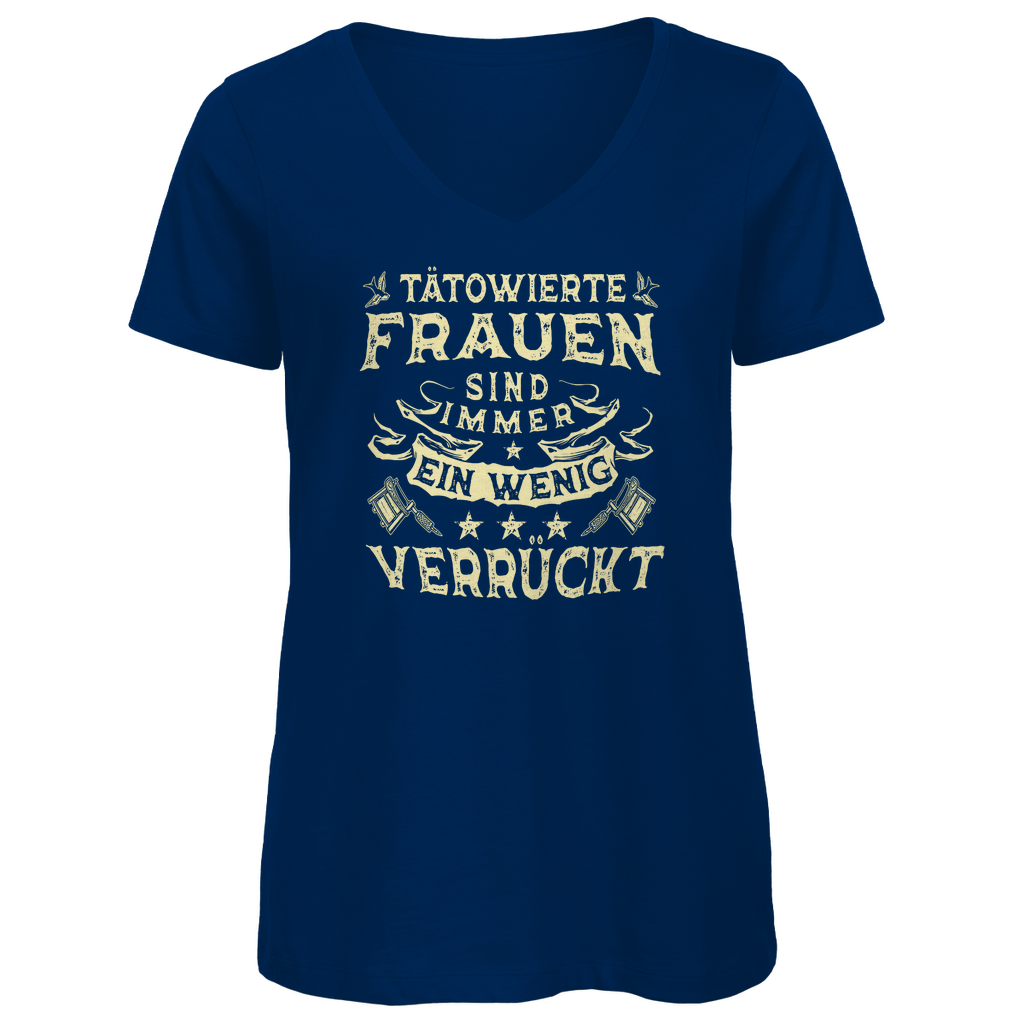 Tätowierte Frauen - Damen Shirt Clothes  Navy Blue XS  Tattoo Fashion von inked-mafia.de. Dieses Teil gehört in jeden Kleiderschrank eines inked-rebels! Finde ideale Geschenke für Tätowierte, Tattoofans oder Tätowierer.