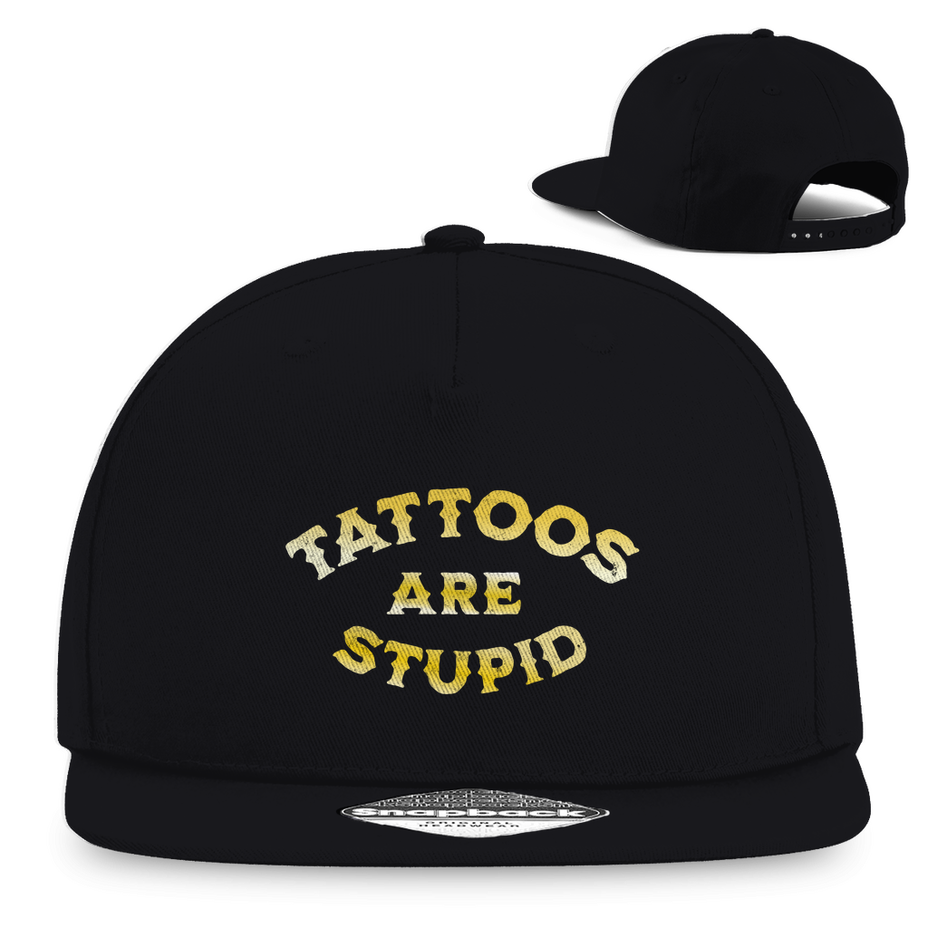 Tattoos are stupid - Snapback Cap Accessories  Schwarz   Tattoo Fashion von inked-mafia.de. Dieses Teil gehört in jeden Kleiderschrank eines inked-rebels! Finde ideale Geschenke für Tätowierte, Tattoofans oder Tätowierer.