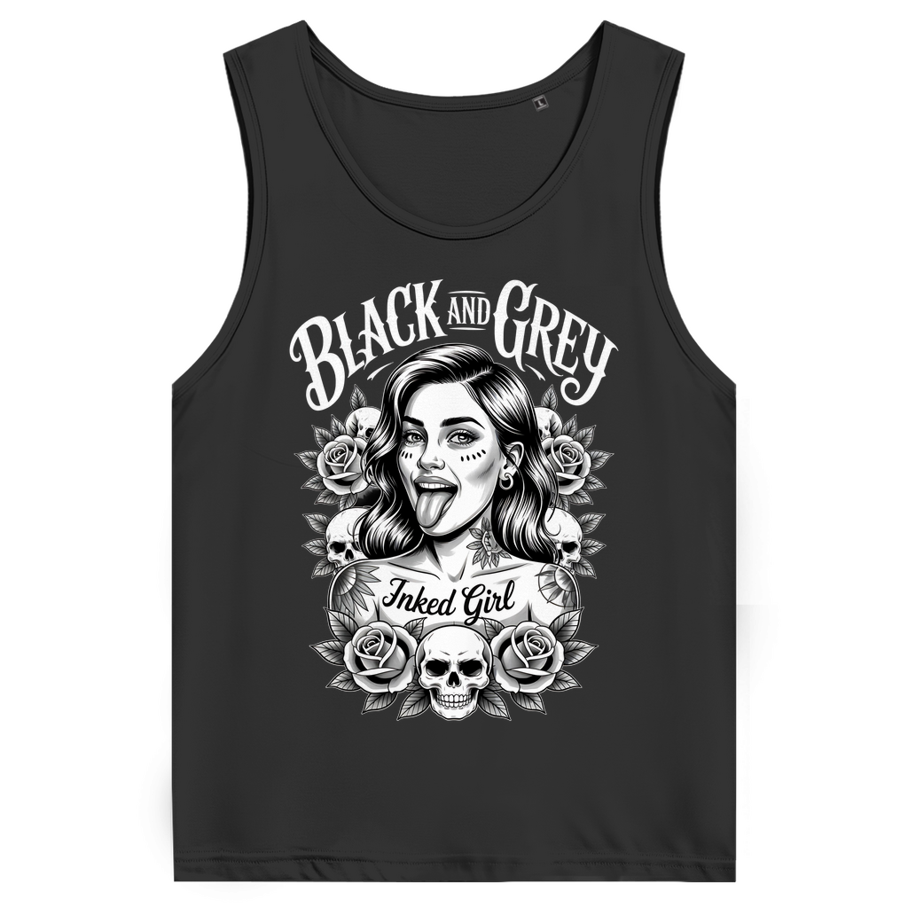 Black and Grey - Herren Tank Top Clothes Schwarz S Tattoo Fashion von inked-mafia.de. Dieses Teil gehört in jeden Kleiderschrank eines inked-rebels! Finde ideale Geschenke für Tätowierte, Tattoofans oder Tätowierer.