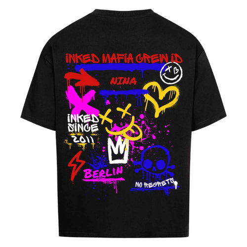 Crew-ID - Heavy Oversized Backprint Shirt (personalisierbar) Customizer Tattoo Fashion von inked-mafia.de. Dieses Teil gehört in jeden Kleiderschrank eines inked-rebels! Finde ideale Geschenke für Tätowierte, Tattoofans oder Tätowierer.