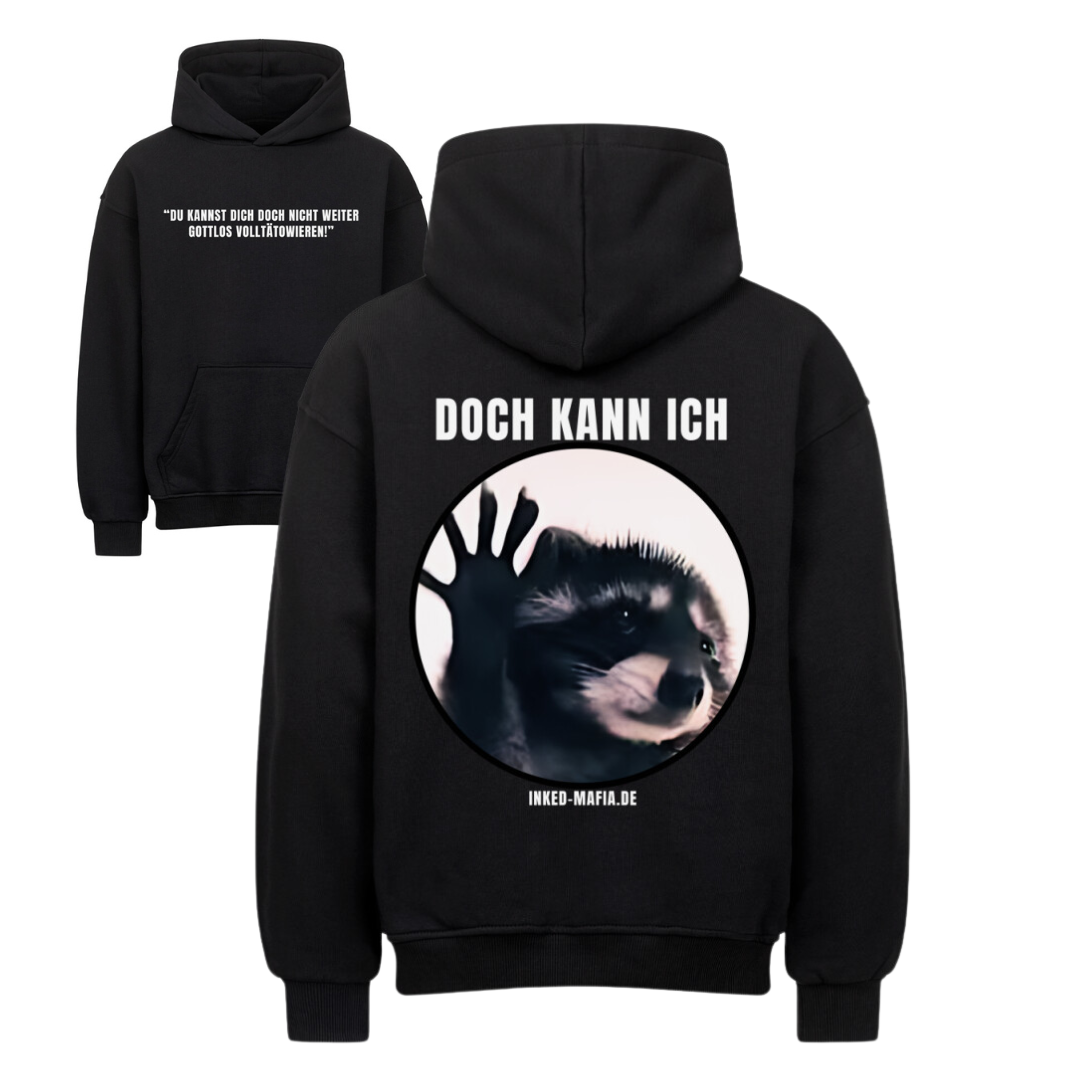Gottlos volltätowieren - Heavy Oversized Hoodie Hoodie     Tattoo Fashion von inked-mafia.de. Dieses Teil gehört in jeden Kleiderschrank eines inked-rebels! Finde ideale Geschenke für Tätowierte, Tattoofans oder Tätowierer.