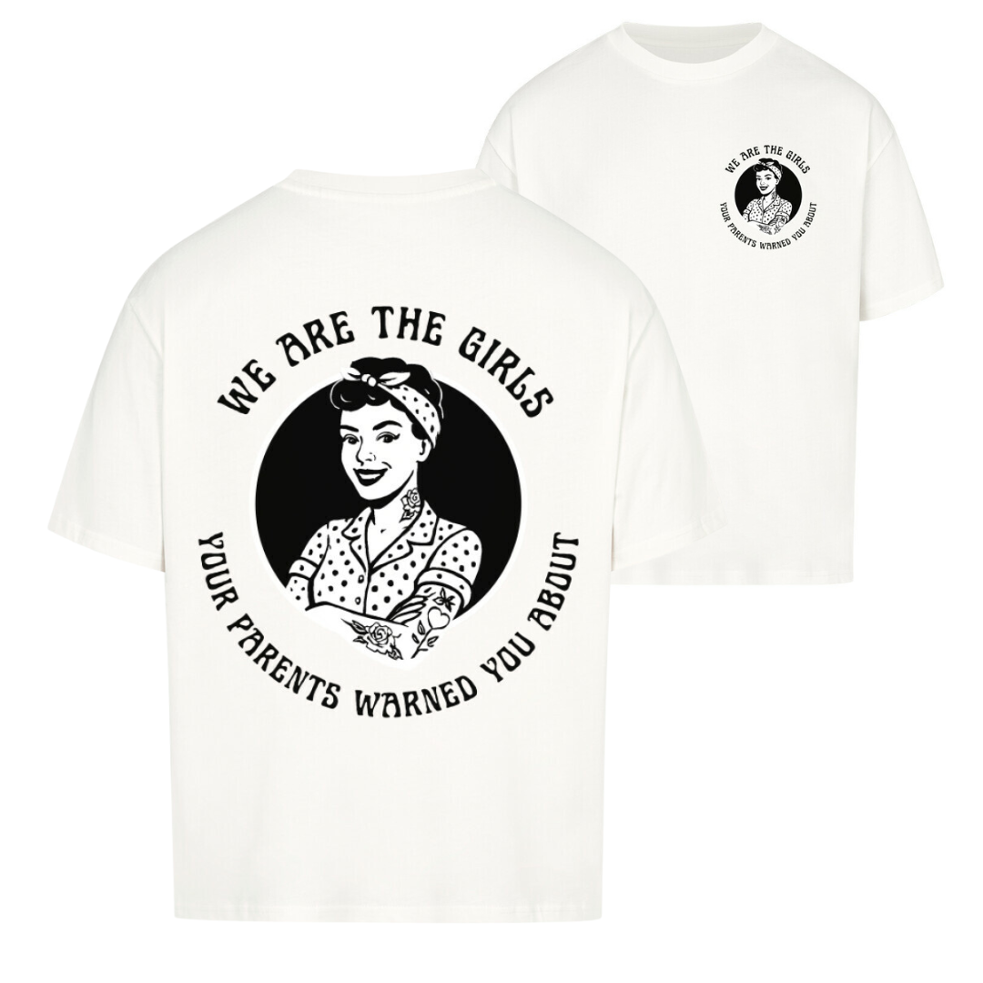 Girls - Heavy Oversized Backprint Shirt T-Shirt XS Weiß Tattoo Fashion von inked-mafia.de. Dieses Teil gehört in jeden Kleiderschrank eines inked-rebels! Finde ideale Geschenke für Tätowierte, Tattoofans oder Tätowierer.
