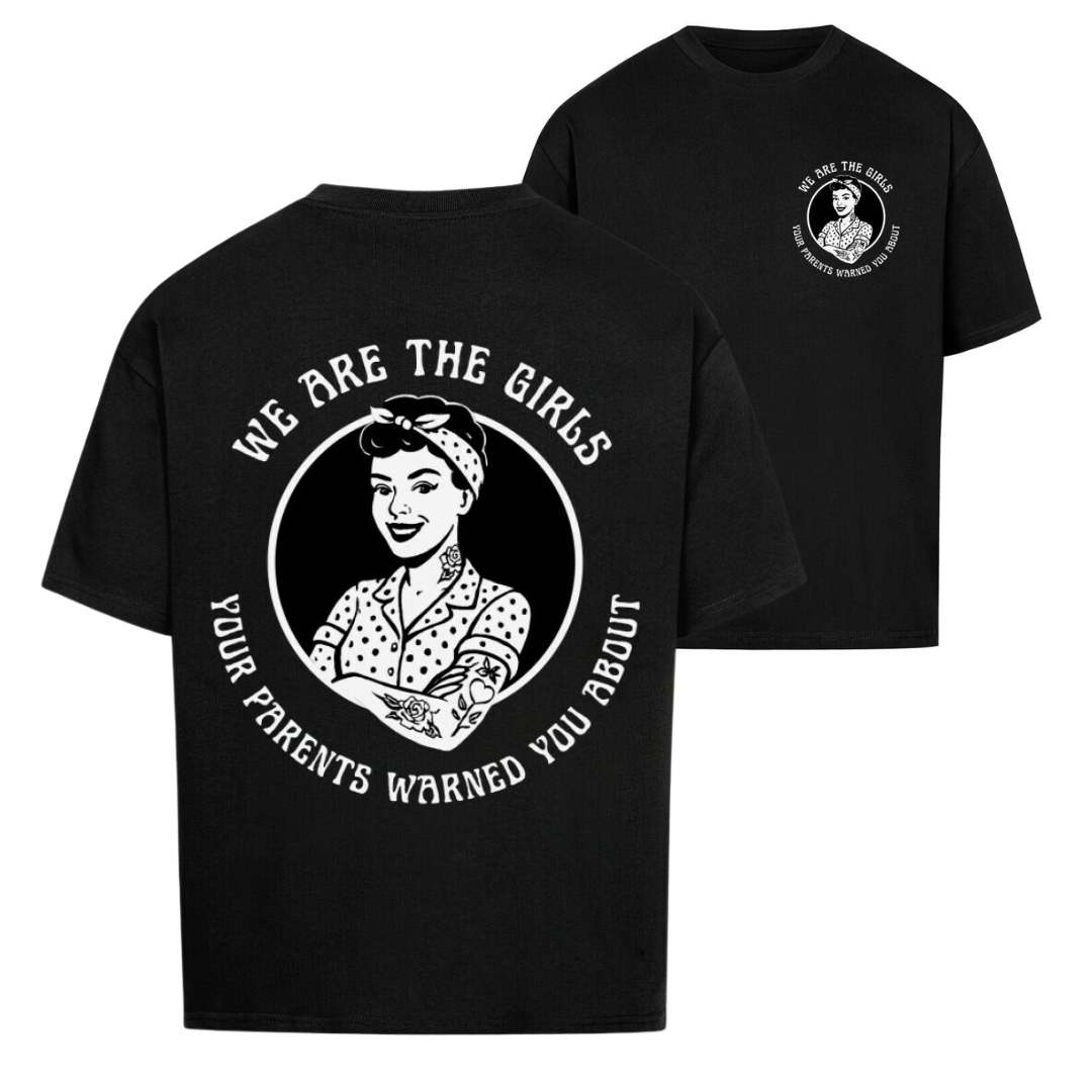 Girls - Heavy Oversized Backprint Shirt T-Shirt XS Schwarz Tattoo Fashion von inked-mafia.de. Dieses Teil gehört in jeden Kleiderschrank eines inked-rebels! Finde ideale Geschenke für Tätowierte, Tattoofans oder Tätowierer.
