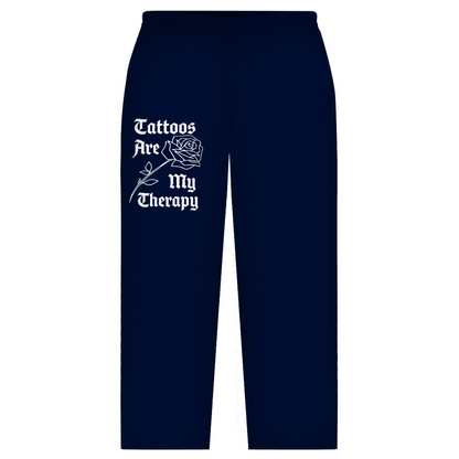 Therapy - Oversized Sweatpants Clothes Navy Blue S Tattoo Fashion von inked-mafia.de. Dieses Teil gehört in jeden Kleiderschrank eines inked-rebels! Finde ideale Geschenke für Tätowierte, Tattoofans oder Tätowierer.