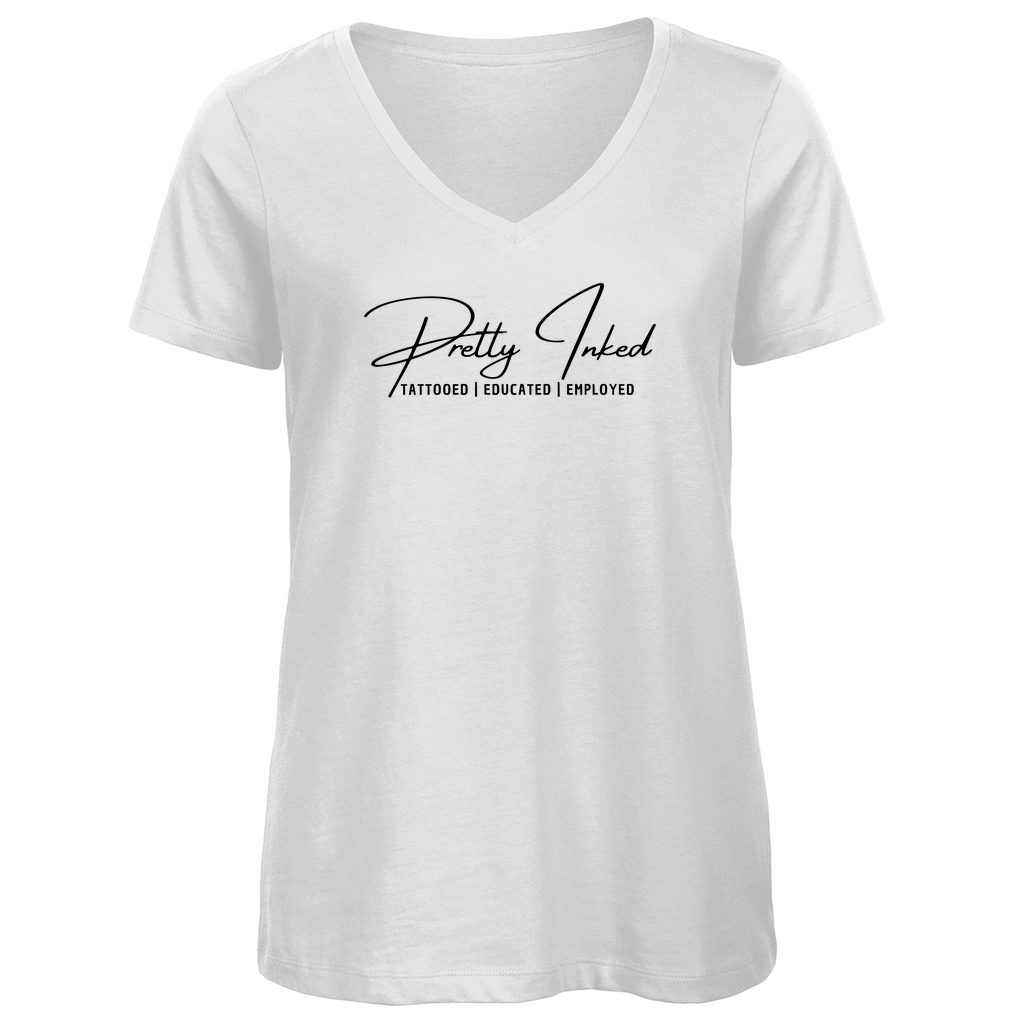 Pretty Inked - Damen Shirt Clothes  Weiß XS  Tattoo Fashion von inked-mafia.de. Dieses Teil gehört in jeden Kleiderschrank eines inked-rebels! Finde ideale Geschenke für Tätowierte, Tattoofans oder Tätowierer.