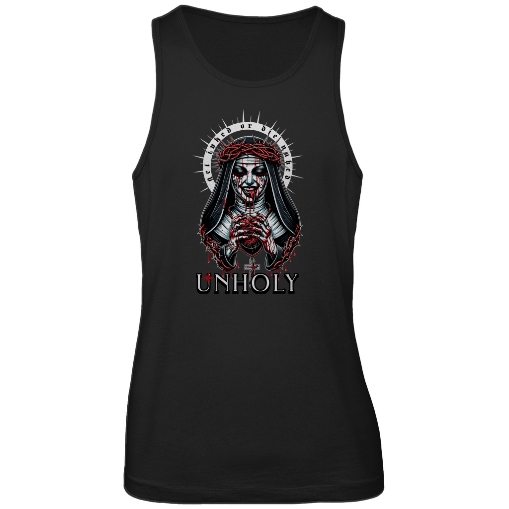 Unholy - Herren Tank Top Clothes  Schwarz S  Tattoo Fashion von inked-mafia.de. Dieses Teil gehört in jeden Kleiderschrank eines inked-rebels! Finde ideale Geschenke für Tätowierte, Tattoofans oder Tätowierer.
