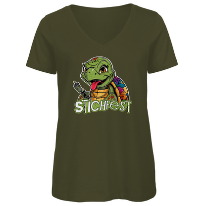 Stichfest - Damen Shirt Clothes  Khaki XS  Tattoo Fashion von inked-mafia.de. Dieses Teil gehört in jeden Kleiderschrank eines inked-rebels! Finde ideale Geschenke für Tätowierte, Tattoofans oder Tätowierer.