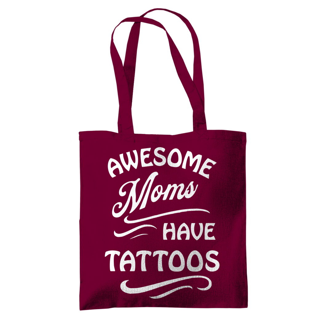 Awesome Moms - Jutebeutel Accessories Burgundy Tattoo Fashion von inked-mafia.de. Dieses Teil gehört in jeden Kleiderschrank eines inked-rebels! Finde ideale Geschenke für Tätowierte, Tattoofans oder Tätowierer.