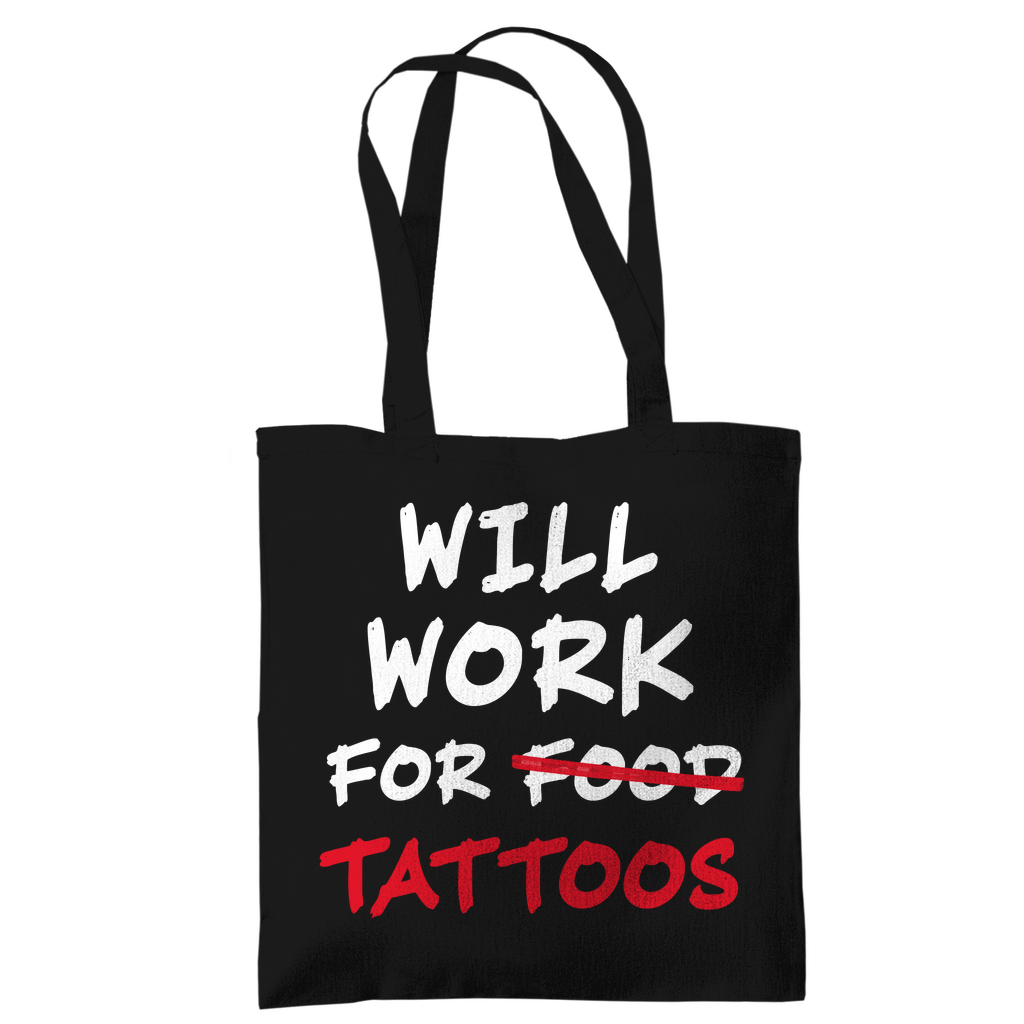 Food - Jutebeutel Accessories Schwarz Tattoo Fashion von inked-mafia.de. Dieses Teil gehört in jeden Kleiderschrank eines inked-rebels! Finde ideale Geschenke für Tätowierte, Tattoofans oder Tätowierer.