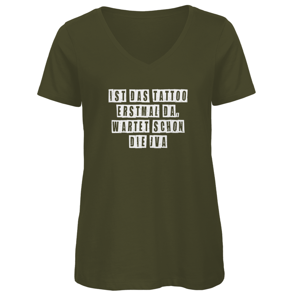 JVA - Damen Shirt Clothes  Khaki XS  Tattoo Fashion von inked-mafia.de. Dieses Teil gehört in jeden Kleiderschrank eines inked-rebels! Finde ideale Geschenke für Tätowierte, Tattoofans oder Tätowierer.