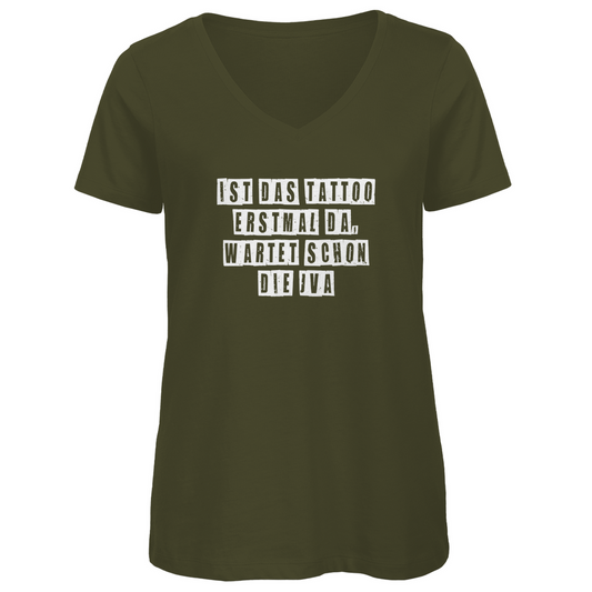 JVA - Damen Shirt Clothes  Khaki XS  Tattoo Fashion von inked-mafia.de. Dieses Teil gehört in jeden Kleiderschrank eines inked-rebels! Finde ideale Geschenke für Tätowierte, Tattoofans oder Tätowierer.