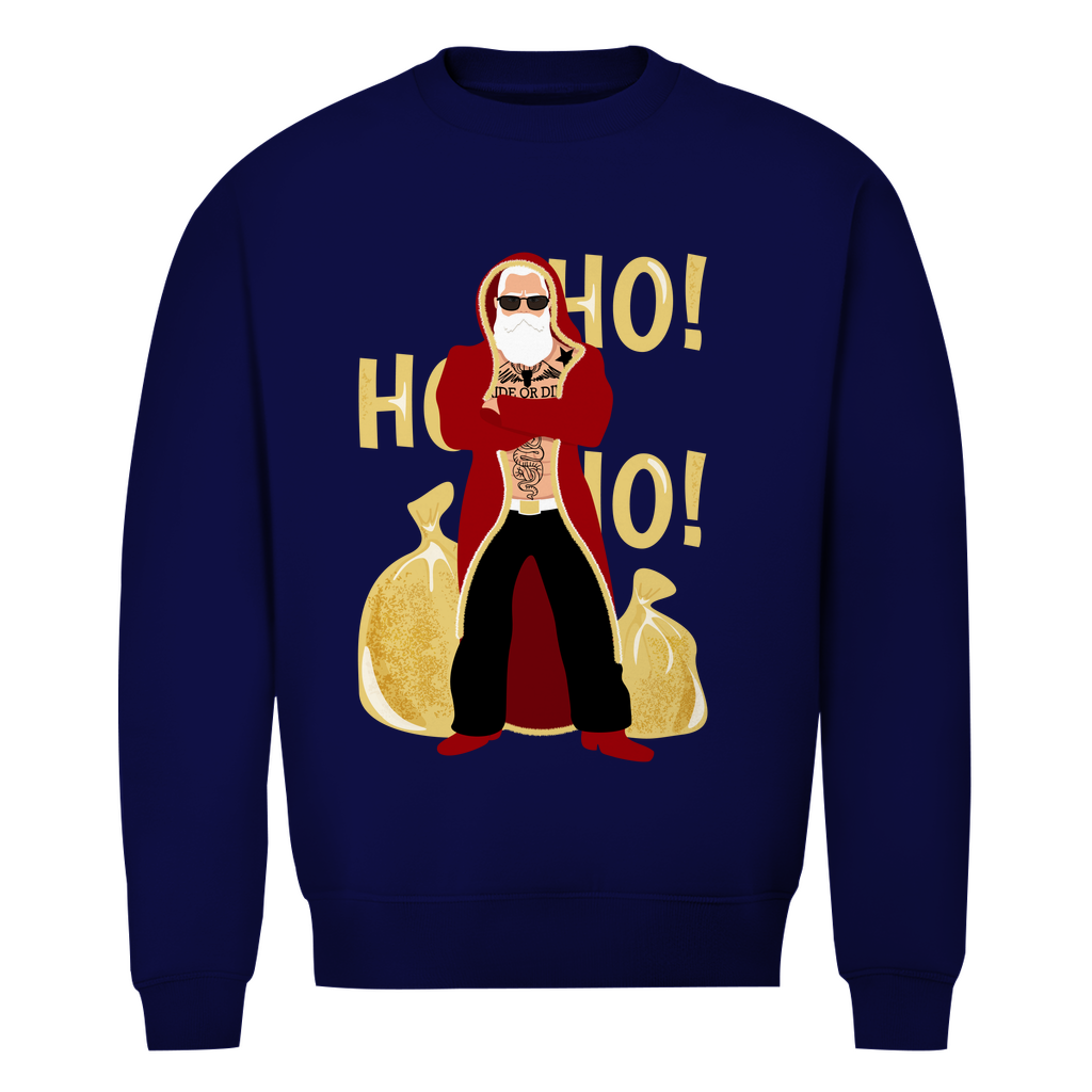 HoHoHo - Unisex Weihnachtssweater Clothes  Navy Blue XS  Tattoo Fashion von inked-mafia.de. Dieses Teil gehört in jeden Kleiderschrank eines inked-rebels! Finde ideale Geschenke für Tätowierte, Tattoofans oder Tätowierer.