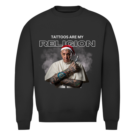 Religion - Unisex Weihnachtssweater Clothes  Schwarz XS  Tattoo Fashion von inked-mafia.de. Dieses Teil gehört in jeden Kleiderschrank eines inked-rebels! Finde ideale Geschenke für Tätowierte, Tattoofans oder Tätowierer.