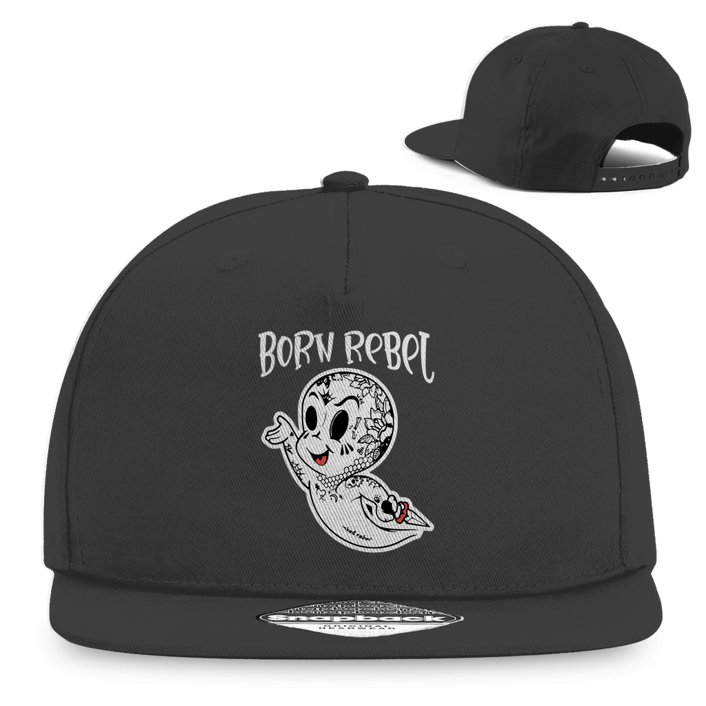 Born Rebel - Snapback Cap Accessories  Graphite Grey   Tattoo Fashion von inked-mafia.de. Dieses Teil gehört in jeden Kleiderschrank eines inked-rebels! Finde ideale Geschenke für Tätowierte, Tattoofans oder Tätowierer.