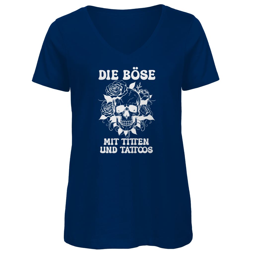 Die Böse - Damen Shirt Clothes  Navy Blue XS  Tattoo Fashion von inked-mafia.de. Dieses Teil gehört in jeden Kleiderschrank eines inked-rebels! Finde ideale Geschenke für Tätowierte, Tattoofans oder Tätowierer.