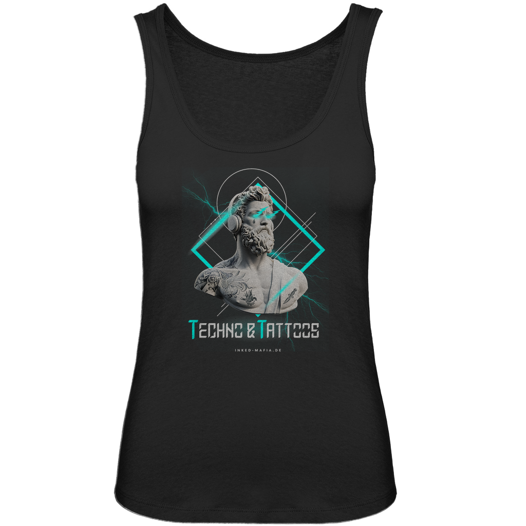 Techno&Tattoos - Damen Tank Top Clothes Schwarz XS Tattoo Fashion von inked-mafia.de. Dieses Teil gehört in jeden Kleiderschrank eines inked-rebels! Finde ideale Geschenke für Tätowierte, Tattoofans oder Tätowierer.