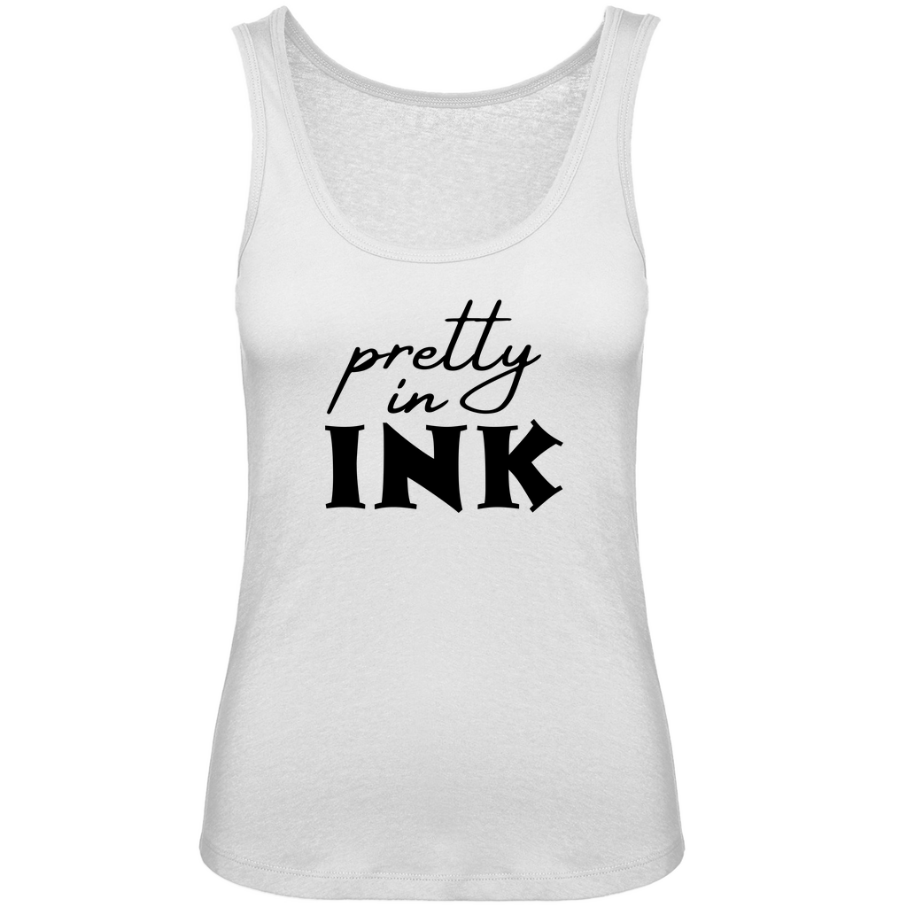 Pretty in ink - Damen Tank Top Clothes  Weiß XS  Tattoo Fashion von inked-mafia.de. Dieses Teil gehört in jeden Kleiderschrank eines inked-rebels! Finde ideale Geschenke für Tätowierte, Tattoofans oder Tätowierer.