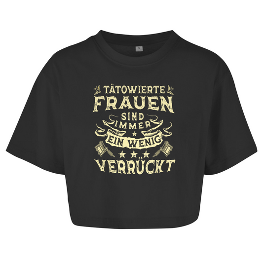 Tätowierte Frauen - Damen Oversized Crop Top Clothes  Schwarz XS  Tattoo Fashion von inked-mafia.de. Dieses Teil gehört in jeden Kleiderschrank eines inked-rebels! Finde ideale Geschenke für Tätowierte, Tattoofans oder Tätowierer.