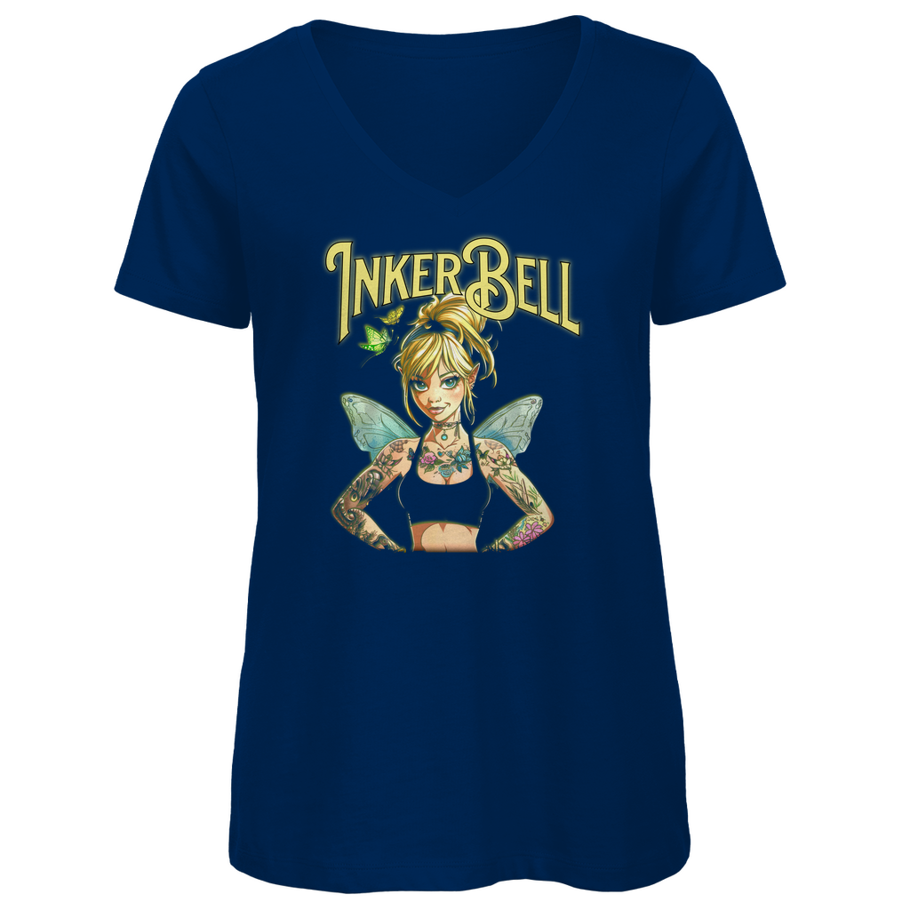 Inkerbell - Damen Shirt Clothes  Navy Blue XS  Tattoo Fashion von inked-mafia.de. Dieses Teil gehört in jeden Kleiderschrank eines inked-rebels! Finde ideale Geschenke für Tätowierte, Tattoofans oder Tätowierer.