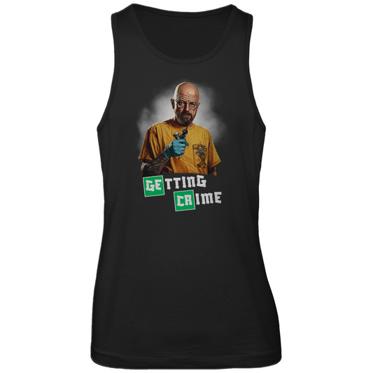 Getting Crime - Herren Tank Top Clothes  Schwarz S  Tattoo Fashion von inked-mafia.de. Dieses Teil gehört in jeden Kleiderschrank eines inked-rebels! Finde ideale Geschenke für Tätowierte, Tattoofans oder Tätowierer.