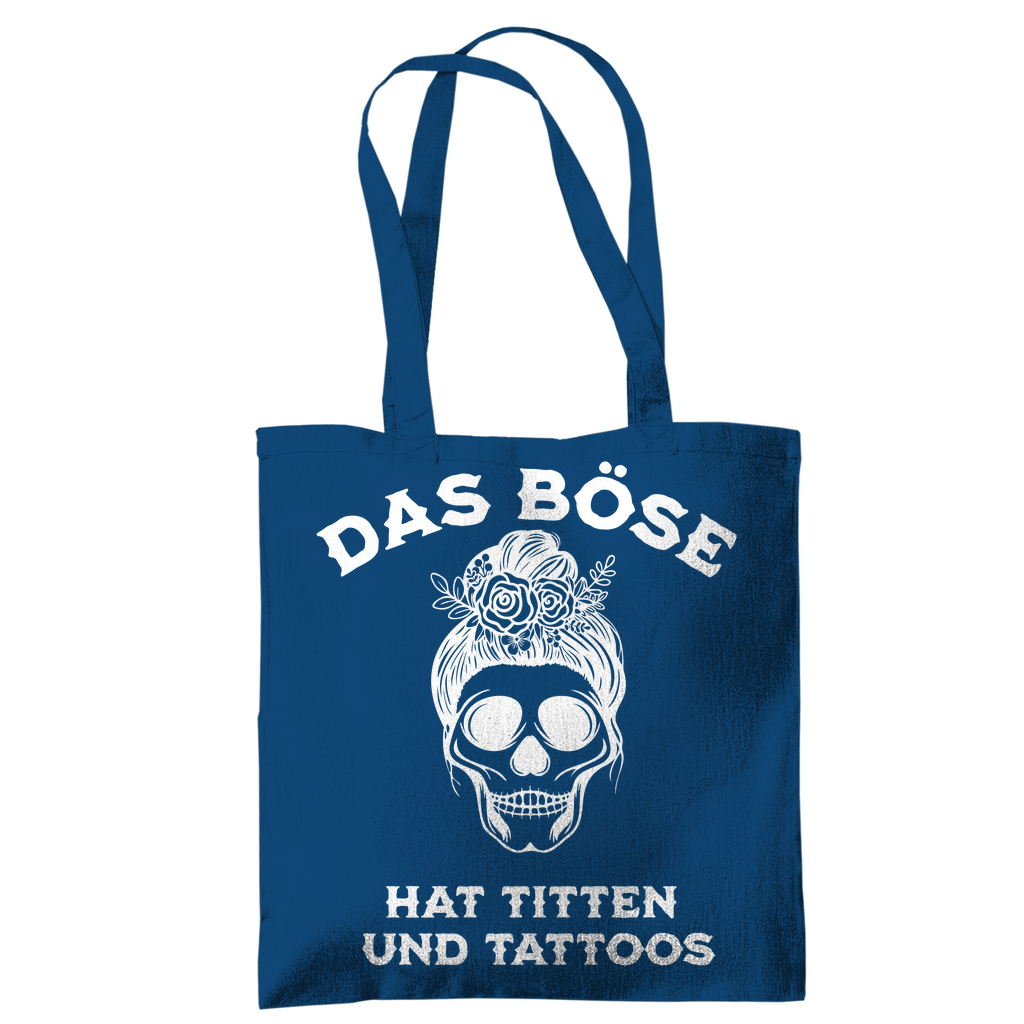 Das Böse - Jutebeutel Accessories Petrolblau Tattoo Fashion von inked-mafia.de. Dieses Teil gehört in jeden Kleiderschrank eines inked-rebels! Finde ideale Geschenke für Tätowierte, Tattoofans oder Tätowierer.