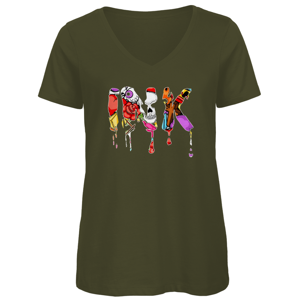 Ink - Damen Shirt Clothes  Khaki XS  Tattoo Fashion von inked-mafia.de. Dieses Teil gehört in jeden Kleiderschrank eines inked-rebels! Finde ideale Geschenke für Tätowierte, Tattoofans oder Tätowierer.