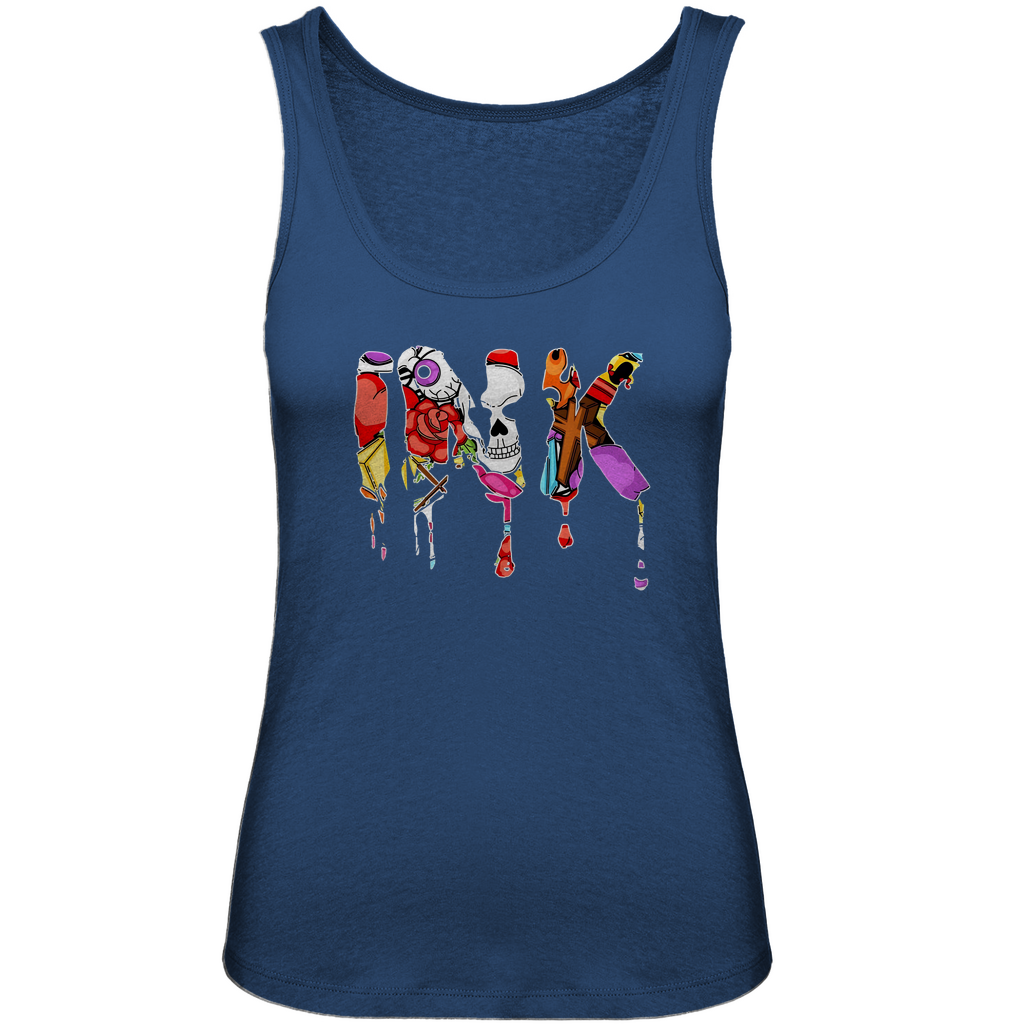 Ink - Damen Tank Top Clothes  Blau XS  Tattoo Fashion von inked-mafia.de. Dieses Teil gehört in jeden Kleiderschrank eines inked-rebels! Finde ideale Geschenke für Tätowierte, Tattoofans oder Tätowierer.