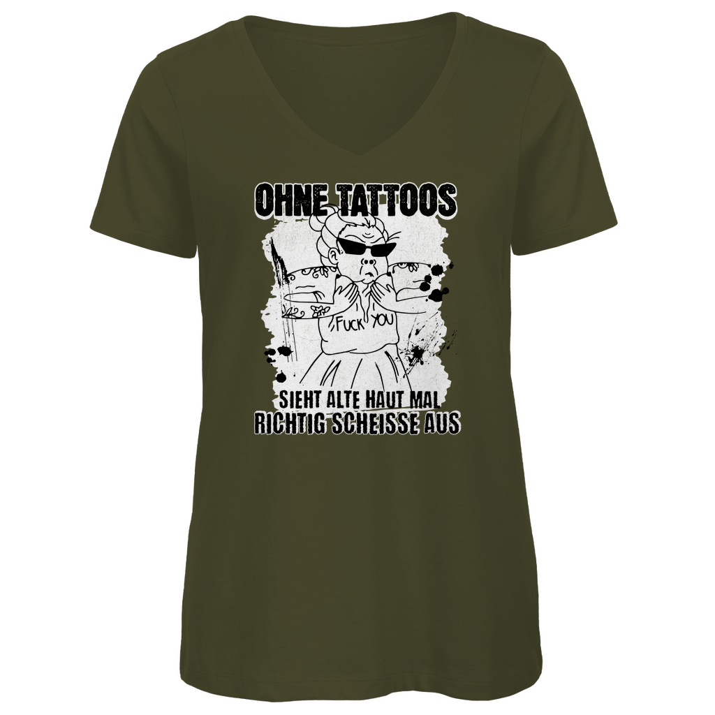 Alte Haut - Damen Shirt Clothes Khaki XS Tattoo Fashion von inked-mafia.de. Dieses Teil gehört in jeden Kleiderschrank eines inked-rebels! Finde ideale Geschenke für Tätowierte, Tattoofans oder Tätowierer.