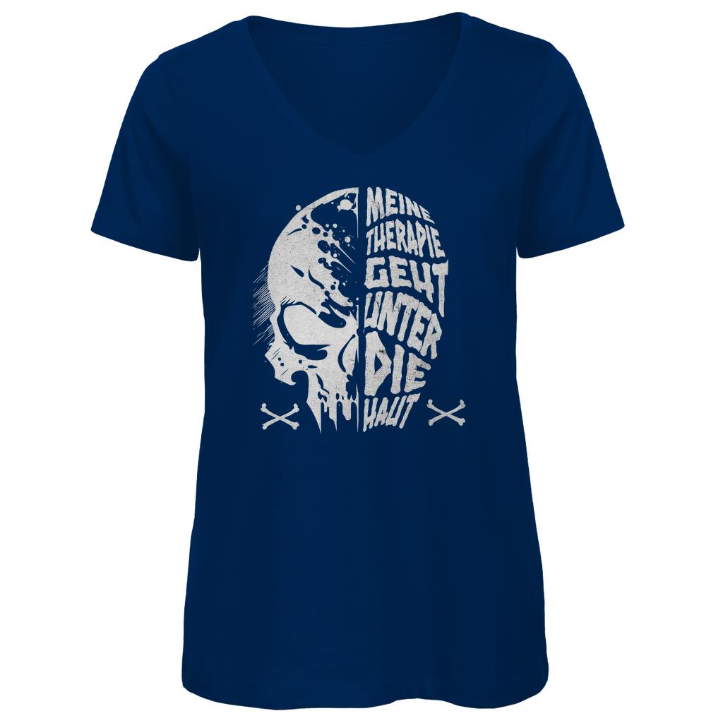 Unter die Haut - Damen Shirt Clothes  Navy Blue XS  Tattoo Fashion von inked-mafia.de. Dieses Teil gehört in jeden Kleiderschrank eines inked-rebels! Finde ideale Geschenke für Tätowierte, Tattoofans oder Tätowierer.