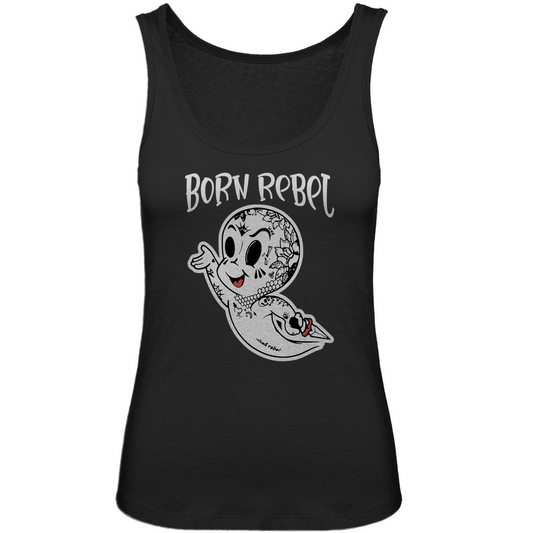 Born Rebel - Damen Tank Top Clothes  Schwarz XS  Tattoo Fashion von inked-mafia.de. Dieses Teil gehört in jeden Kleiderschrank eines inked-rebels! Finde ideale Geschenke für Tätowierte, Tattoofans oder Tätowierer.