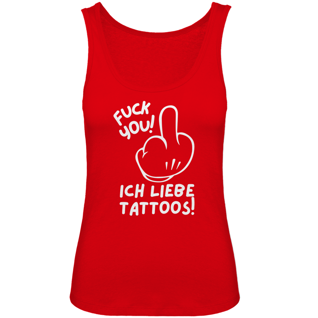 Fuck you - Damen Tank Top Clothes Rot XS Tattoo Fashion von inked-mafia.de. Dieses Teil gehört in jeden Kleiderschrank eines inked-rebels! Finde ideale Geschenke für Tätowierte, Tattoofans oder Tätowierer.