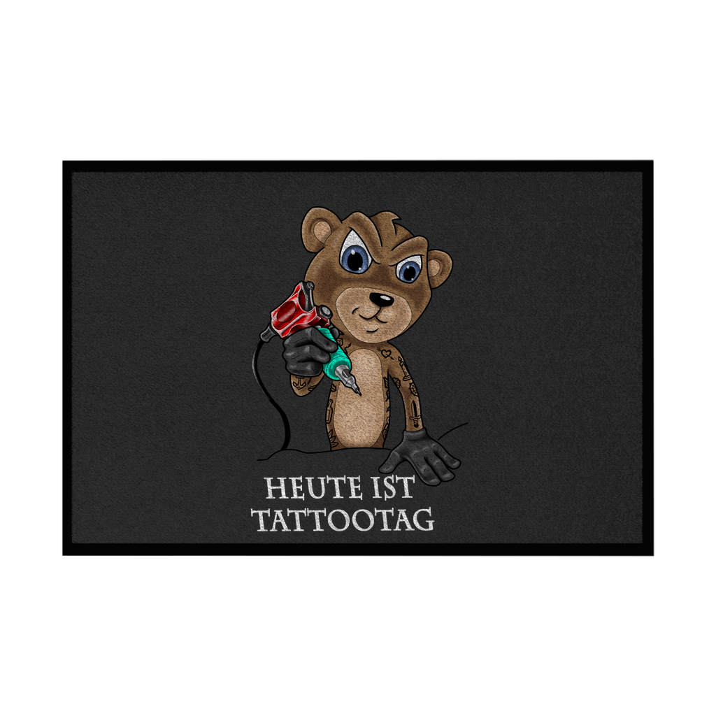 Tattootag - Fußmatte Home & Living  Schwarz 35x50cm  Tattoo Fashion von inked-mafia.de. Dieses Teil gehört in jeden Kleiderschrank eines inked-rebels! Finde ideale Geschenke für Tätowierte, Tattoofans oder Tätowierer.