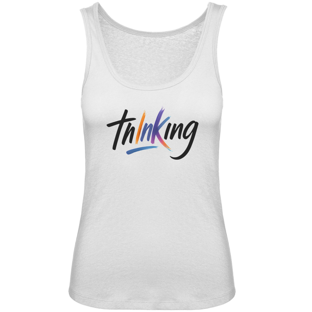 thinking - Damen Tank Top Clothes Weiß XS Tattoo Fashion von inked-mafia.de. Dieses Teil gehört in jeden Kleiderschrank eines inked-rebels! Finde ideale Geschenke für Tätowierte, Tattoofans oder Tätowierer.