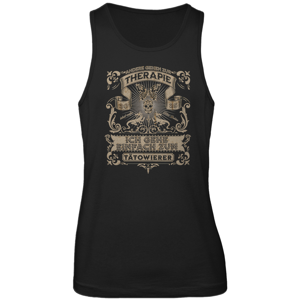 Therapie - Herren Tank Top Clothes Schwarz S Tattoo Fashion von inked-mafia.de. Dieses Teil gehört in jeden Kleiderschrank eines inked-rebels! Finde ideale Geschenke für Tätowierte, Tattoofans oder Tätowierer.