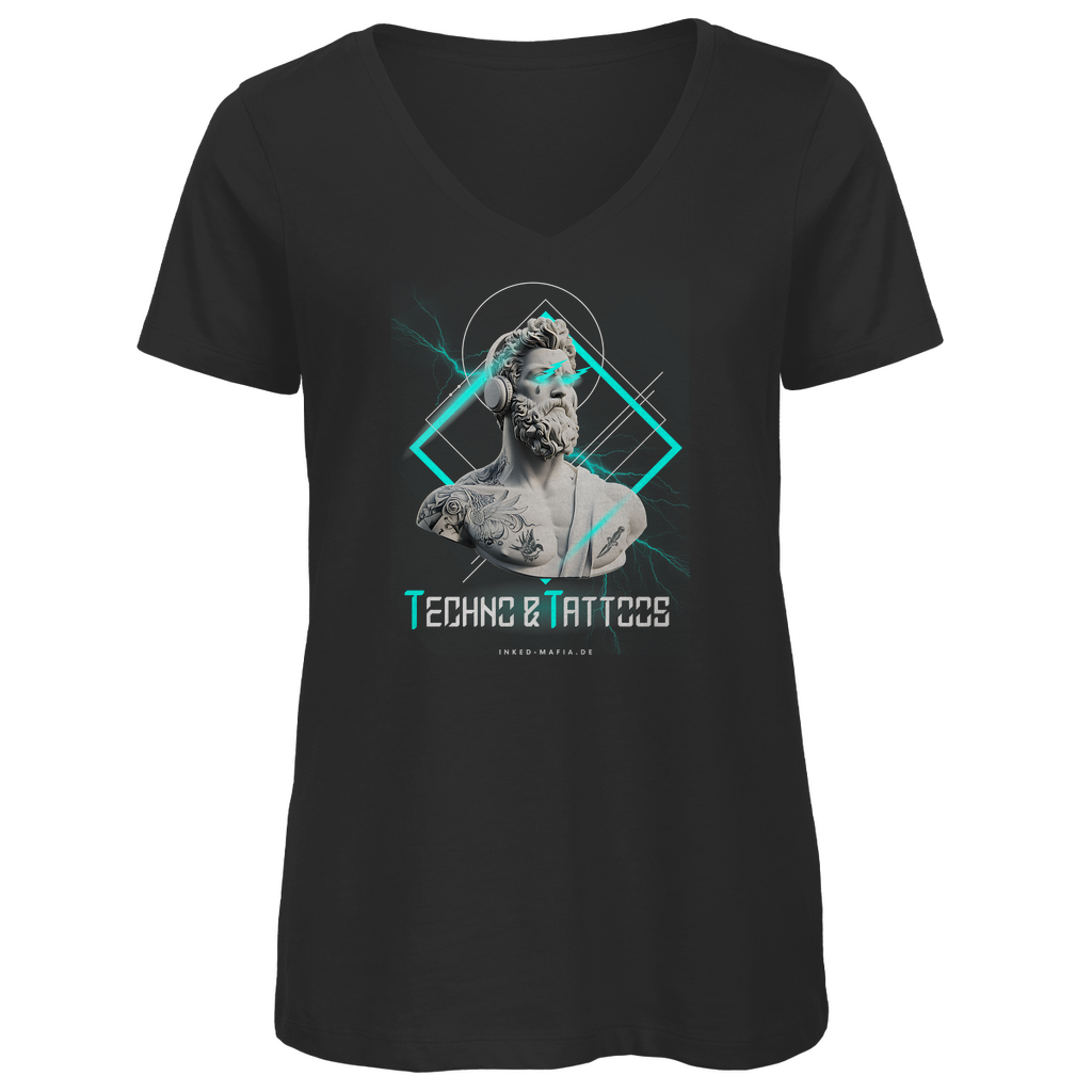 Techno&Tattoos - Damen Shirt Clothes Schwarz XS Tattoo Fashion von inked-mafia.de. Dieses Teil gehört in jeden Kleiderschrank eines inked-rebels! Finde ideale Geschenke für Tätowierte, Tattoofans oder Tätowierer.