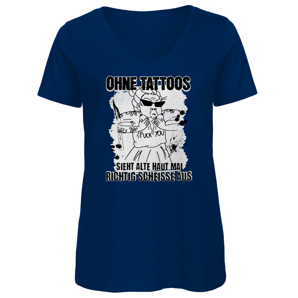 Alte Haut - Damen Shirt Clothes Navy Blue XS Tattoo Fashion von inked-mafia.de. Dieses Teil gehört in jeden Kleiderschrank eines inked-rebels! Finde ideale Geschenke für Tätowierte, Tattoofans oder Tätowierer.